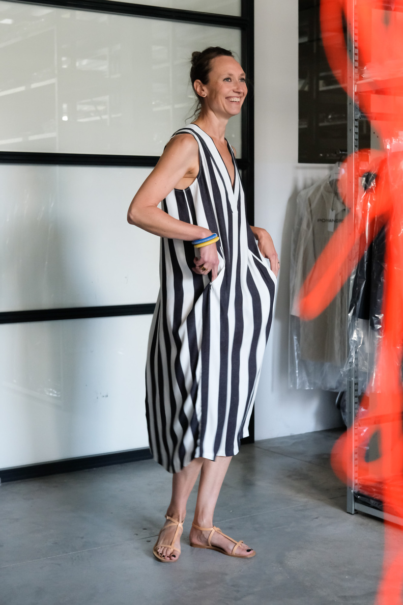 hope core dress black stripe