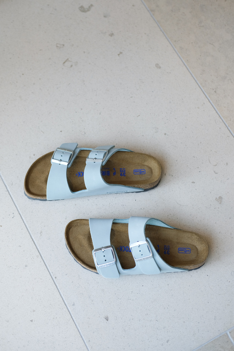 birkenstock arizona faded aqua