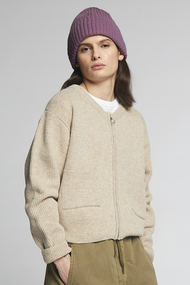 girls of dust bomber cardigan oatmeal