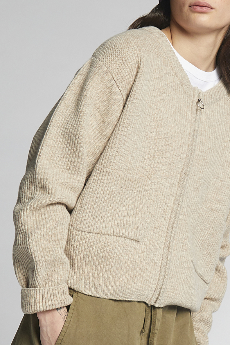 girls of dust bomber cardigan oatmeal