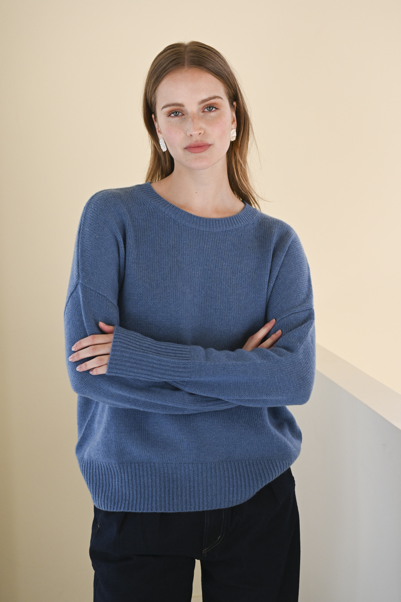 lisa yang mila sweater stormy blue