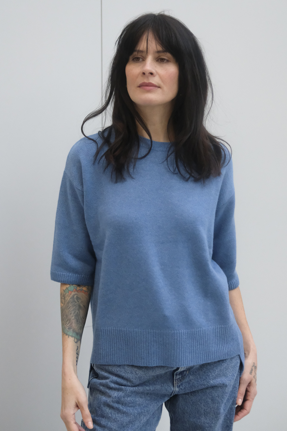 lisa yang camille sweater stormy blue