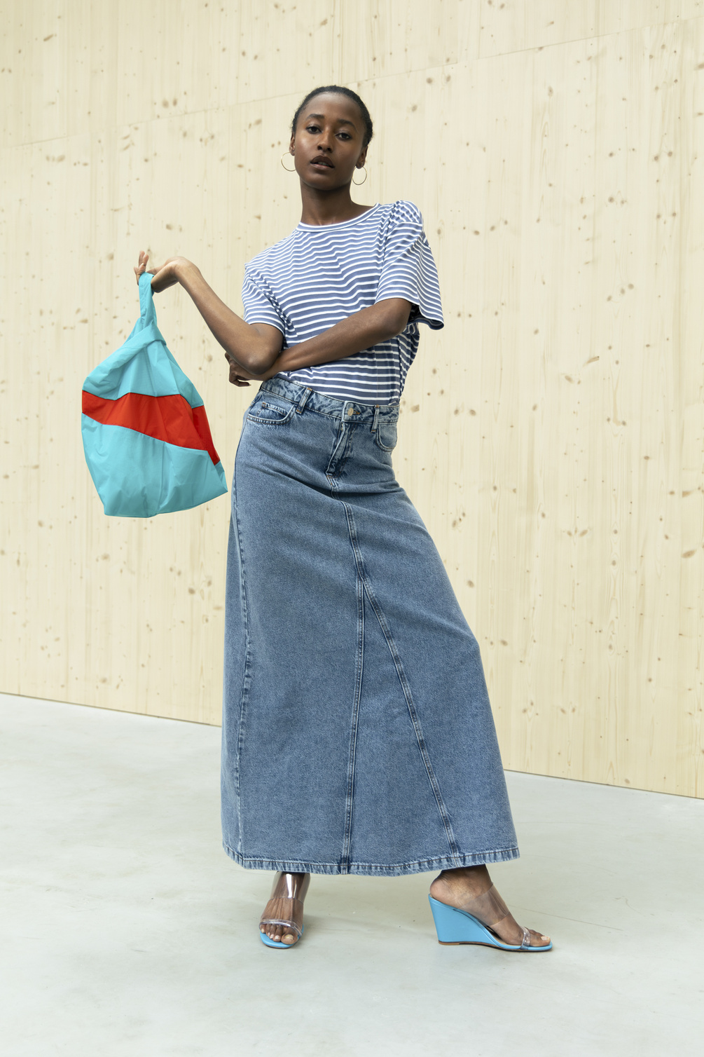 âme itdone denim skirt light blue denim