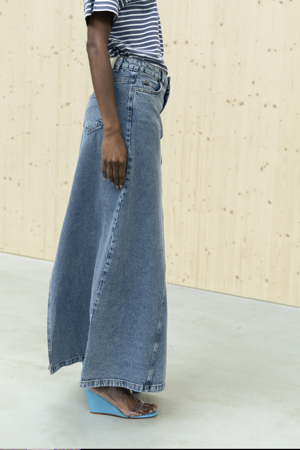 âme itdone denim skirt light blue denim