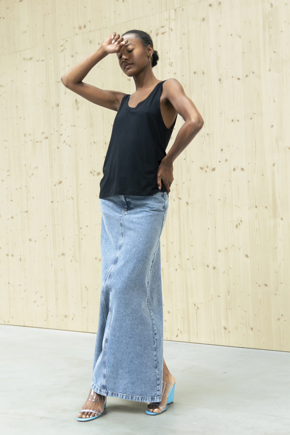 âme itdone denim skirt light blue denim