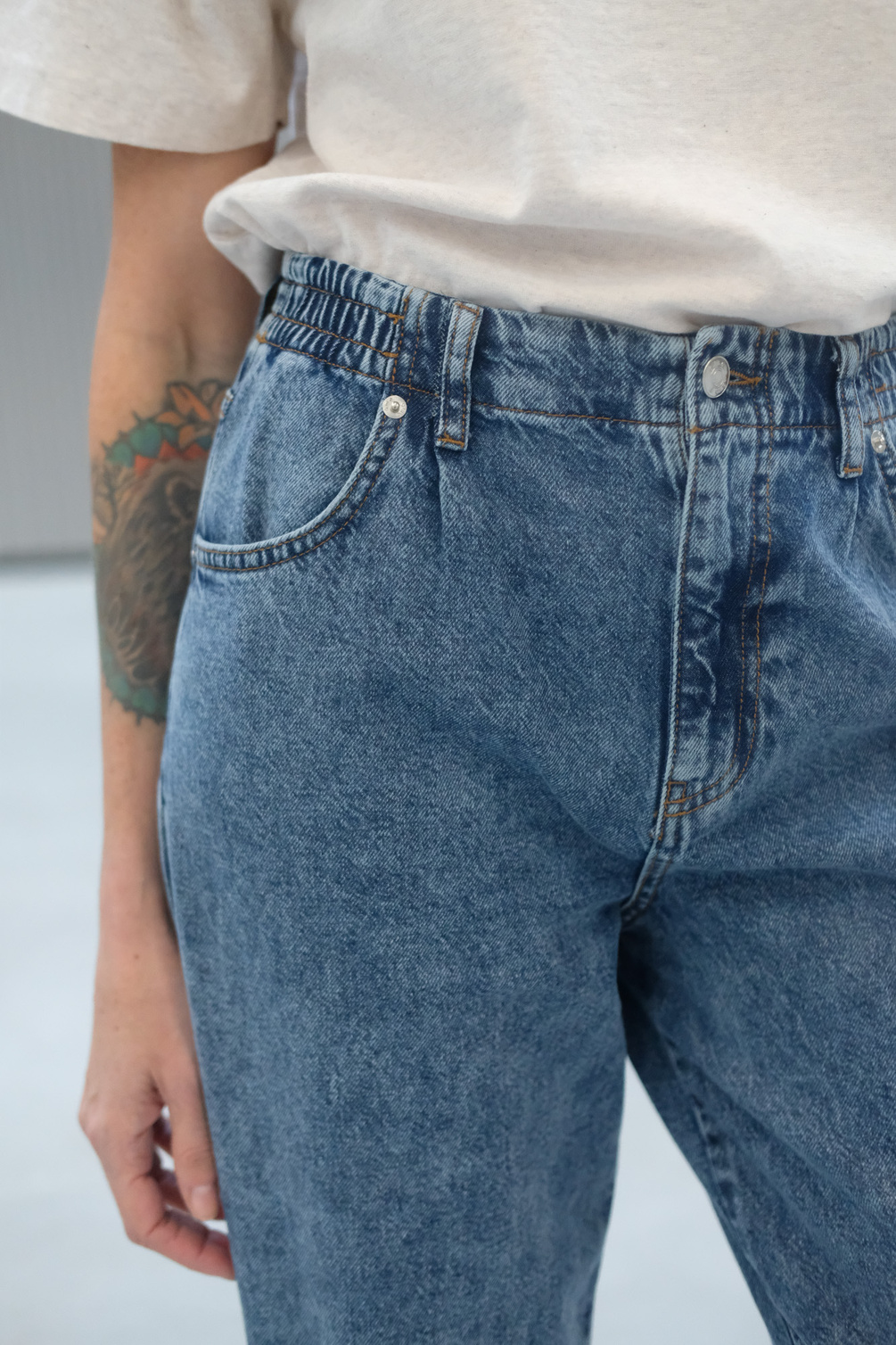 âme edgar denim pants light blue denim