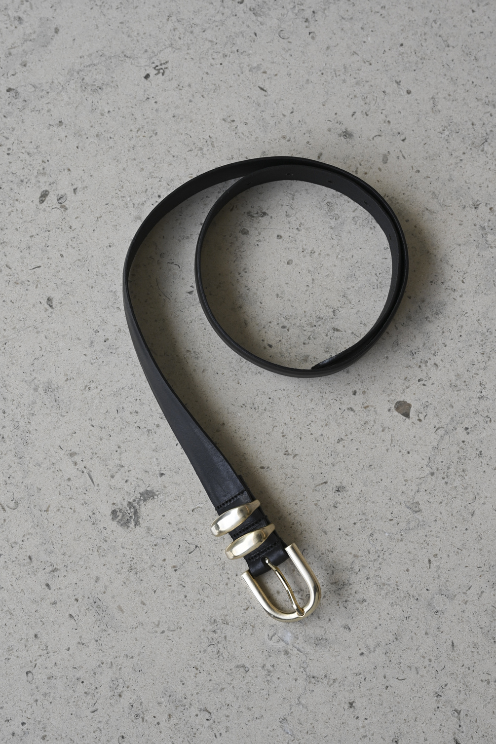 âme leon leather belt black 