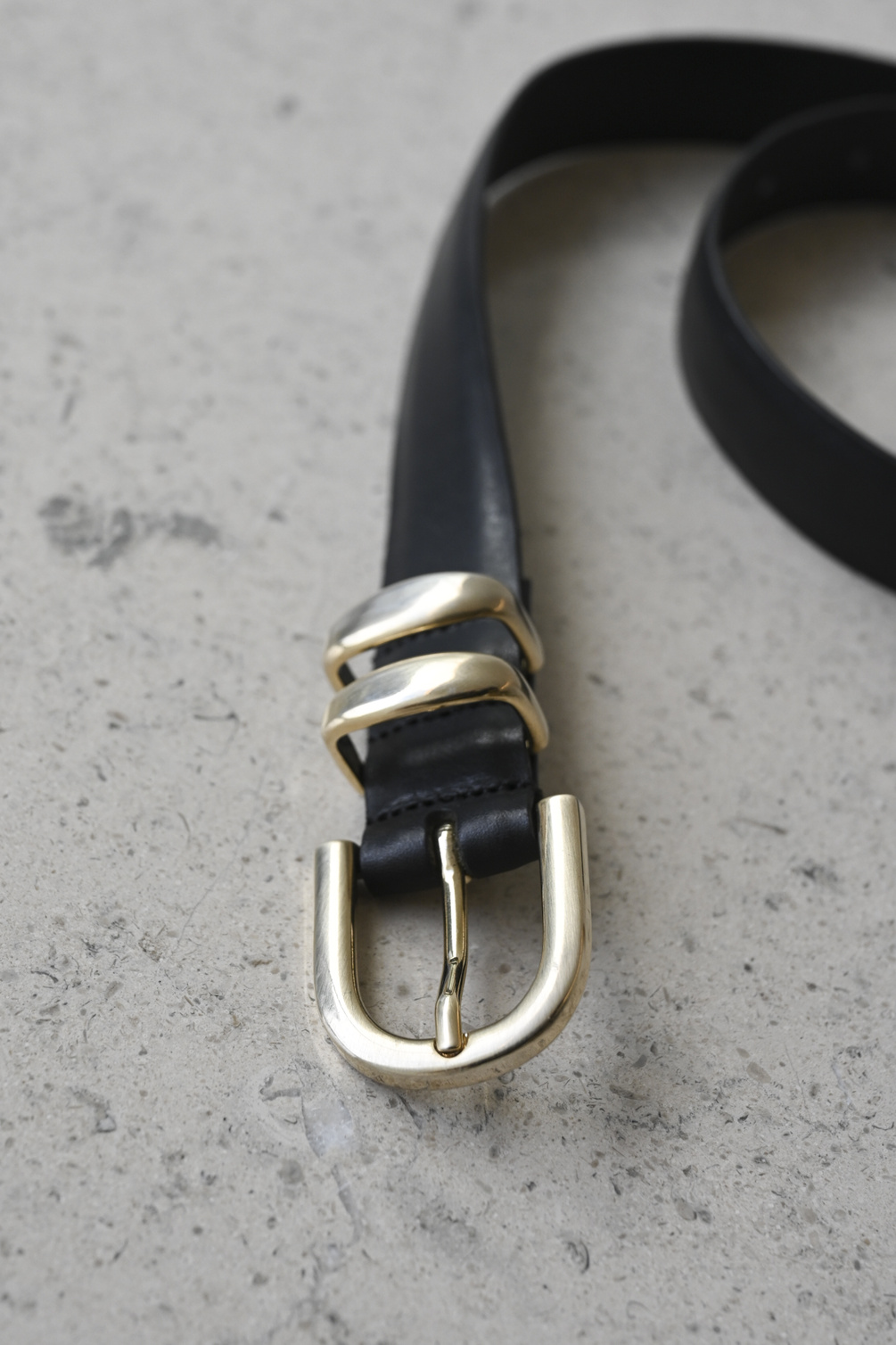 âme leon leather belt black 