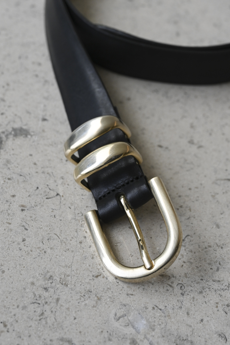 âme leon leather belt black 