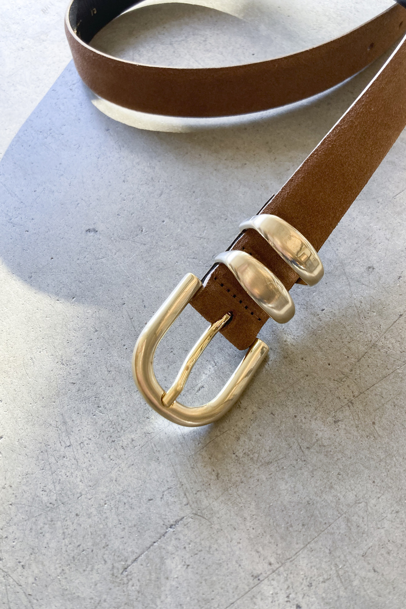 âme leon leather belt camel