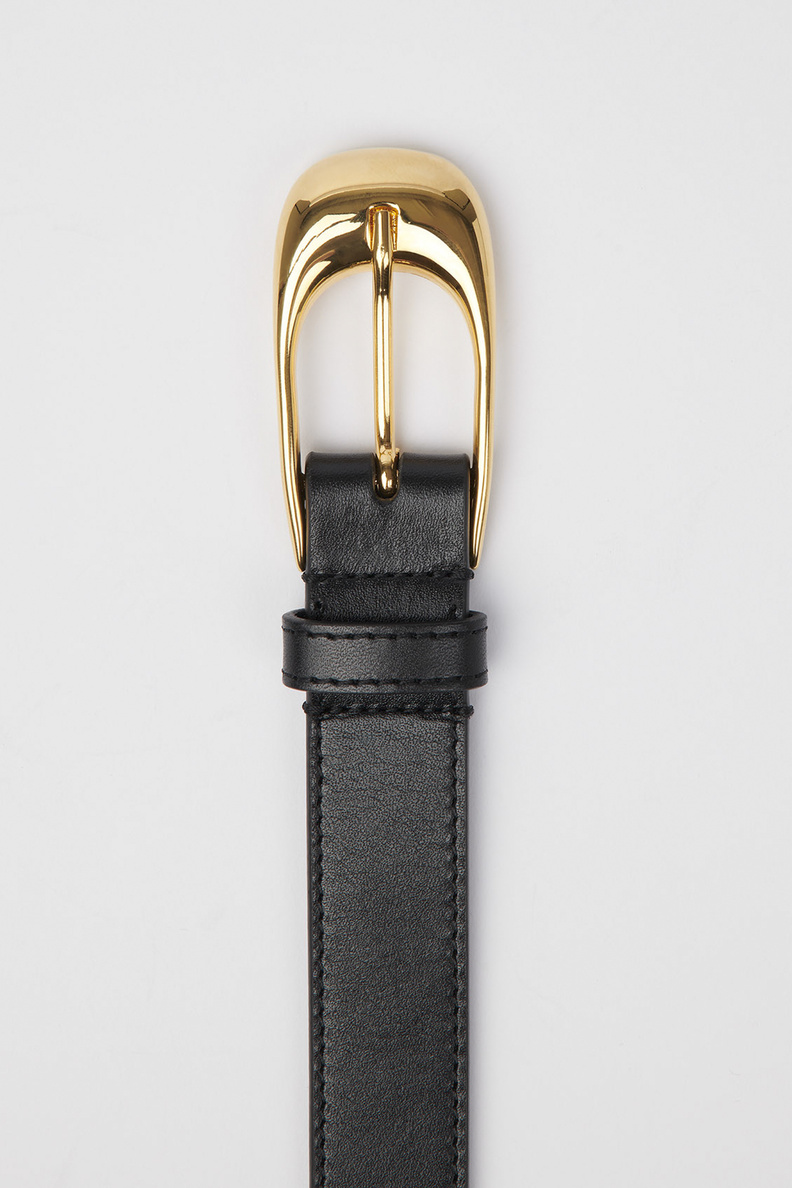 aeyde leona belt black gold