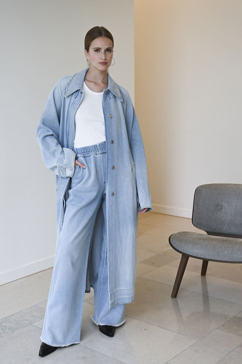 facon jacmin manfred coat light blue