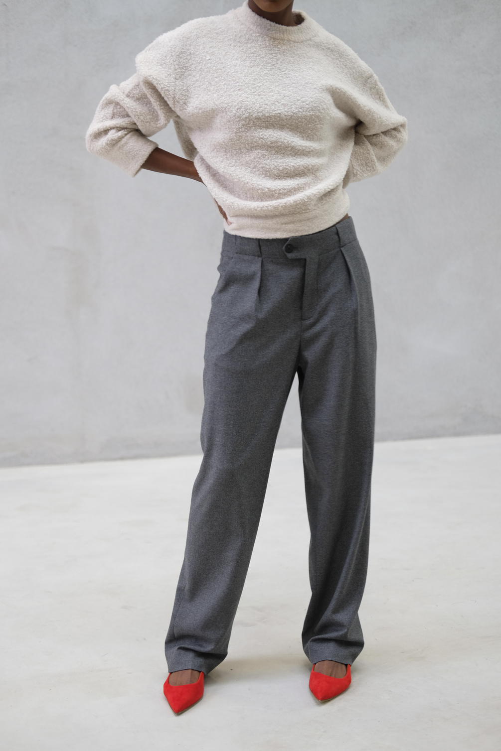 closed mawson trouser dark grey melange