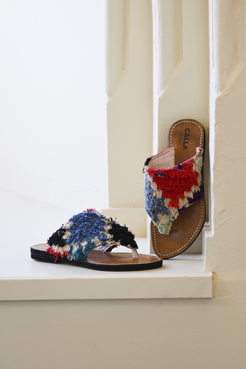 calla lily babouche sandal multi