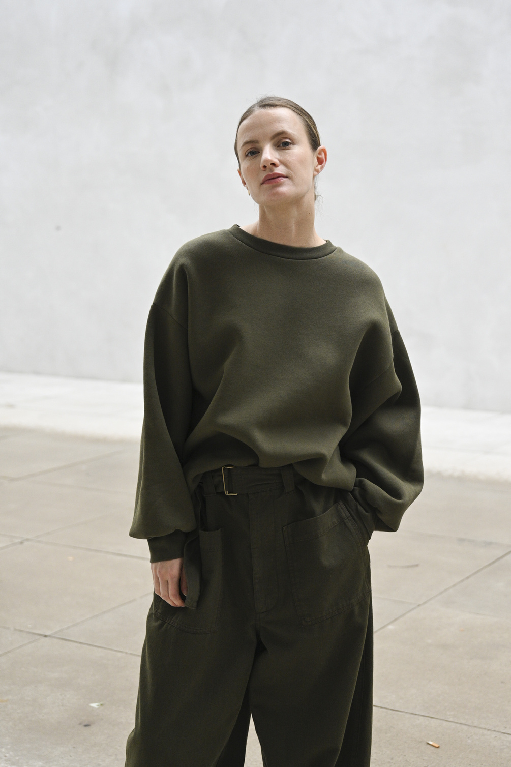 âme ulla oversized sweatshirt khaki