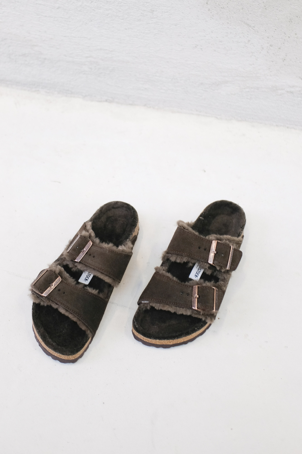 birkenstock arizona shearling suede mocca