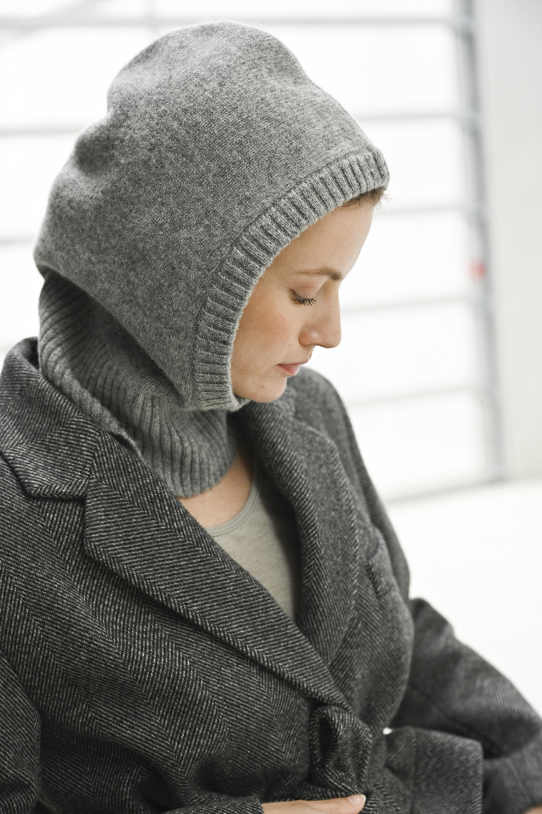 rue blanche wool hood grey melange