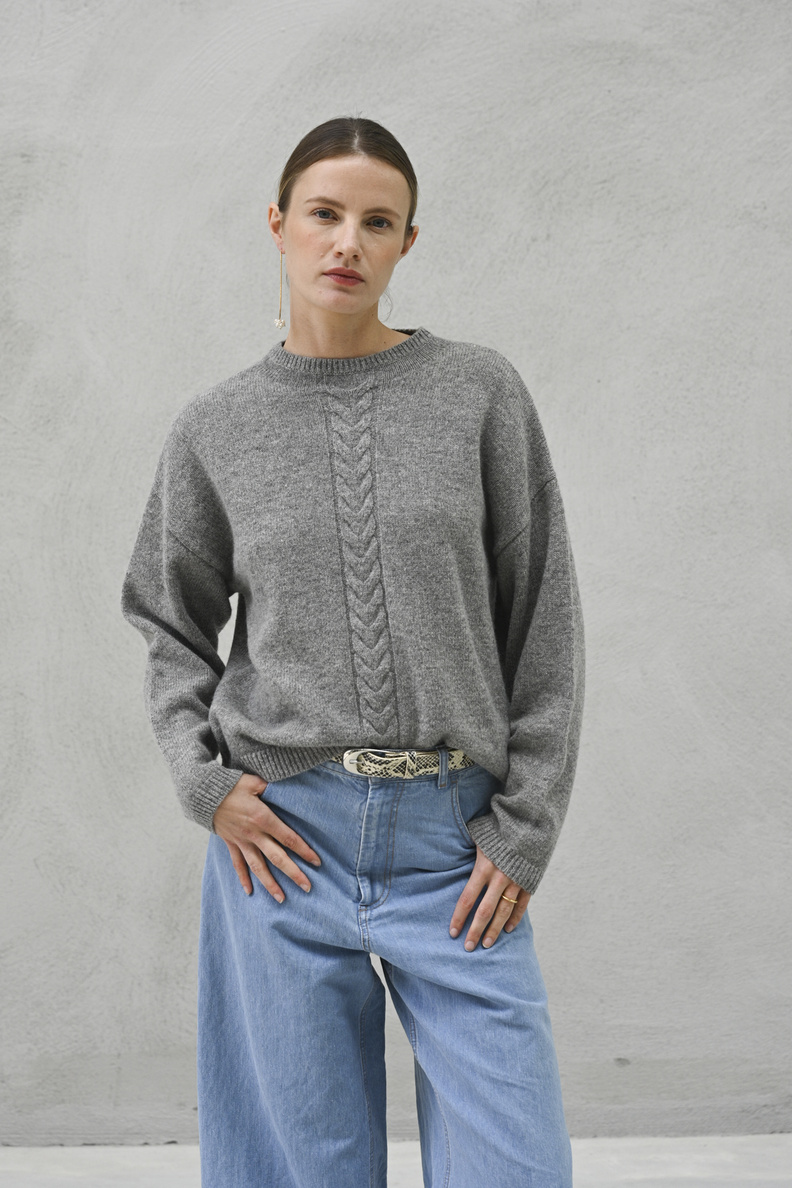 rue blanche wool pull grey melange