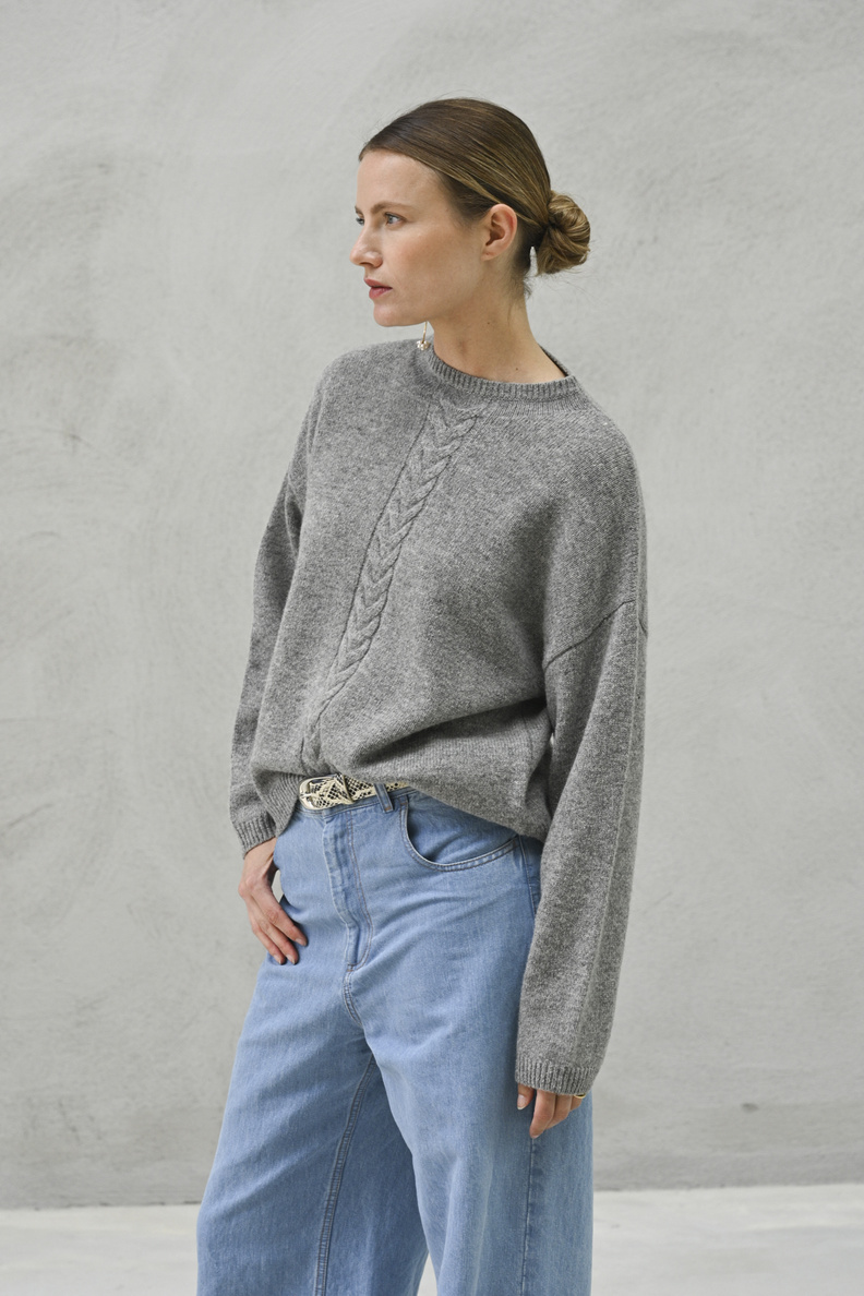 rue blanche wool pull grey melange