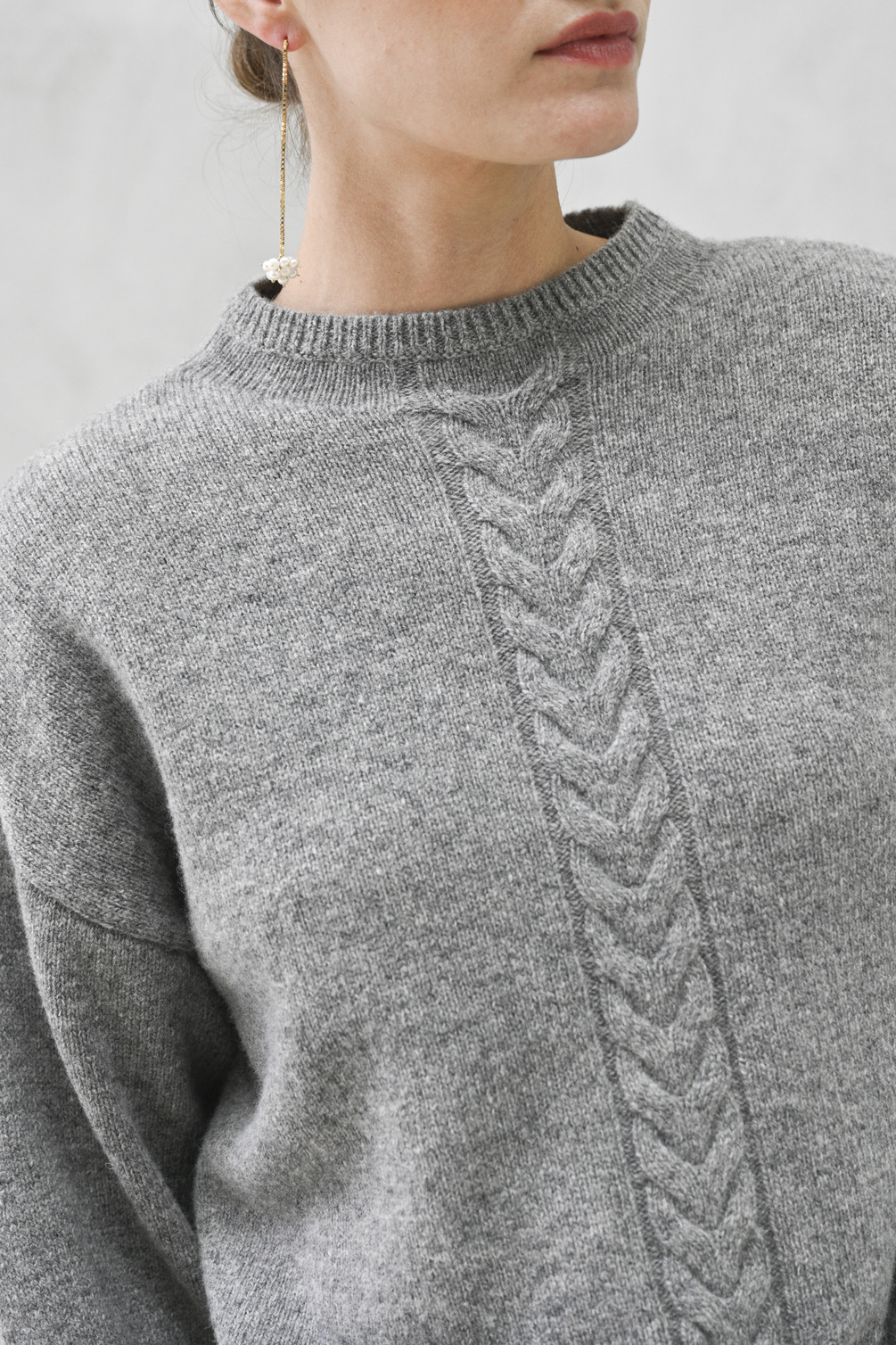 rue blanche wool pull grey melange