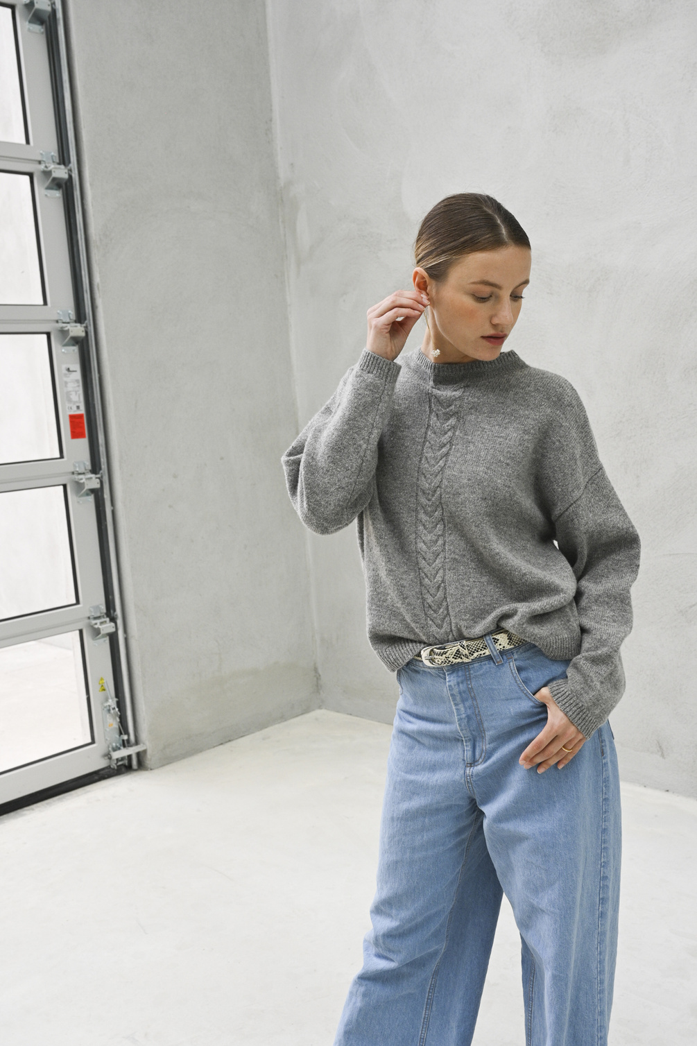 rue blanche wool pull grey melange