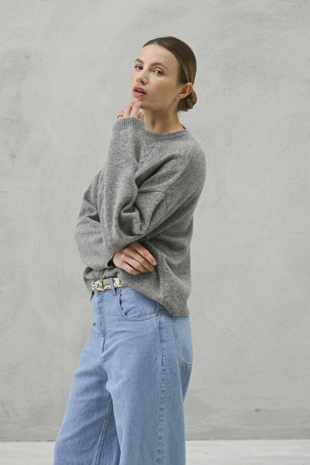 rue blanche wool pull grey melange