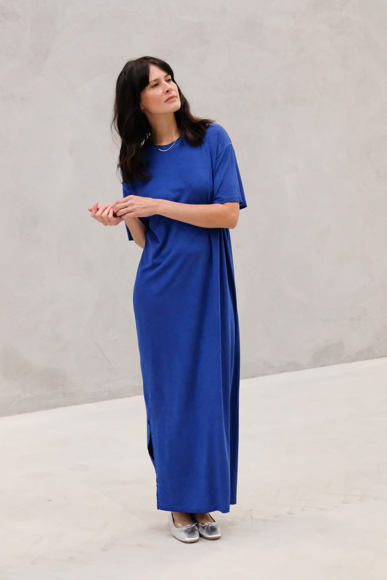 âme eva t-shirt dress cobalt