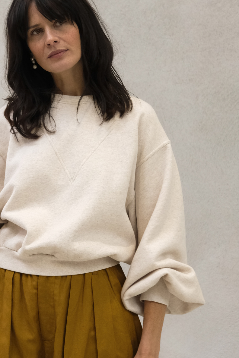 âme kim sweatshirt marled ivory