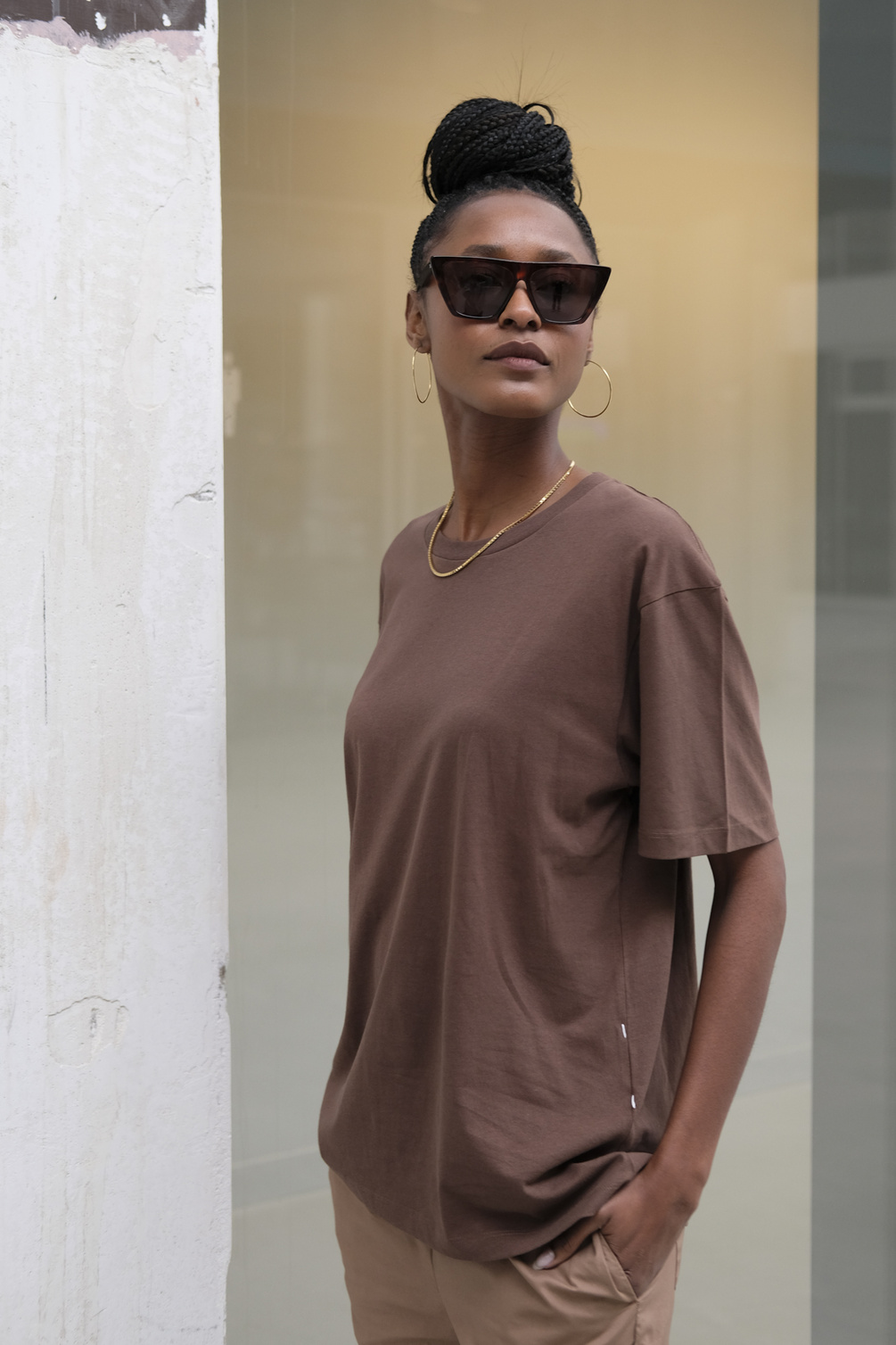 aiayu classic circular tee coffee