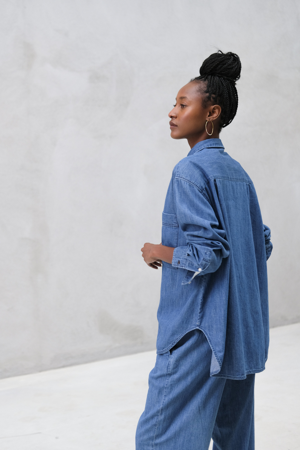 aiayu lynette shirt denim iceberg