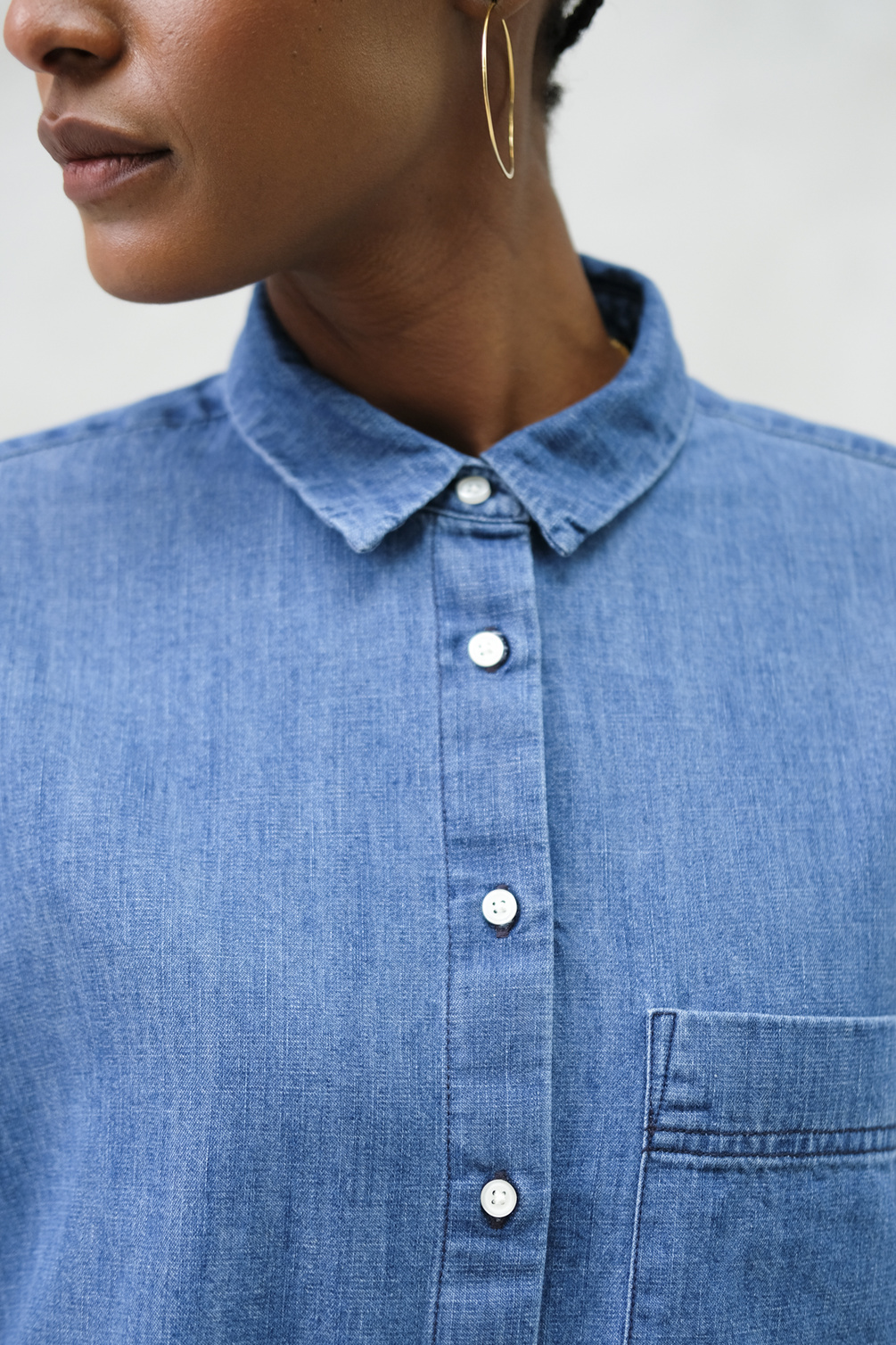 aiayu lynette shirt denim iceberg