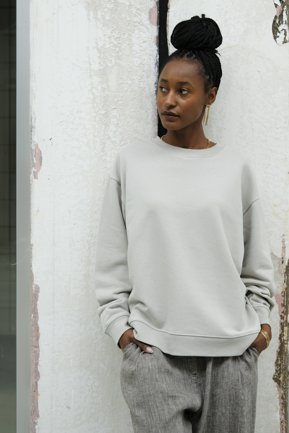 aiayu circular sweatshirt grey