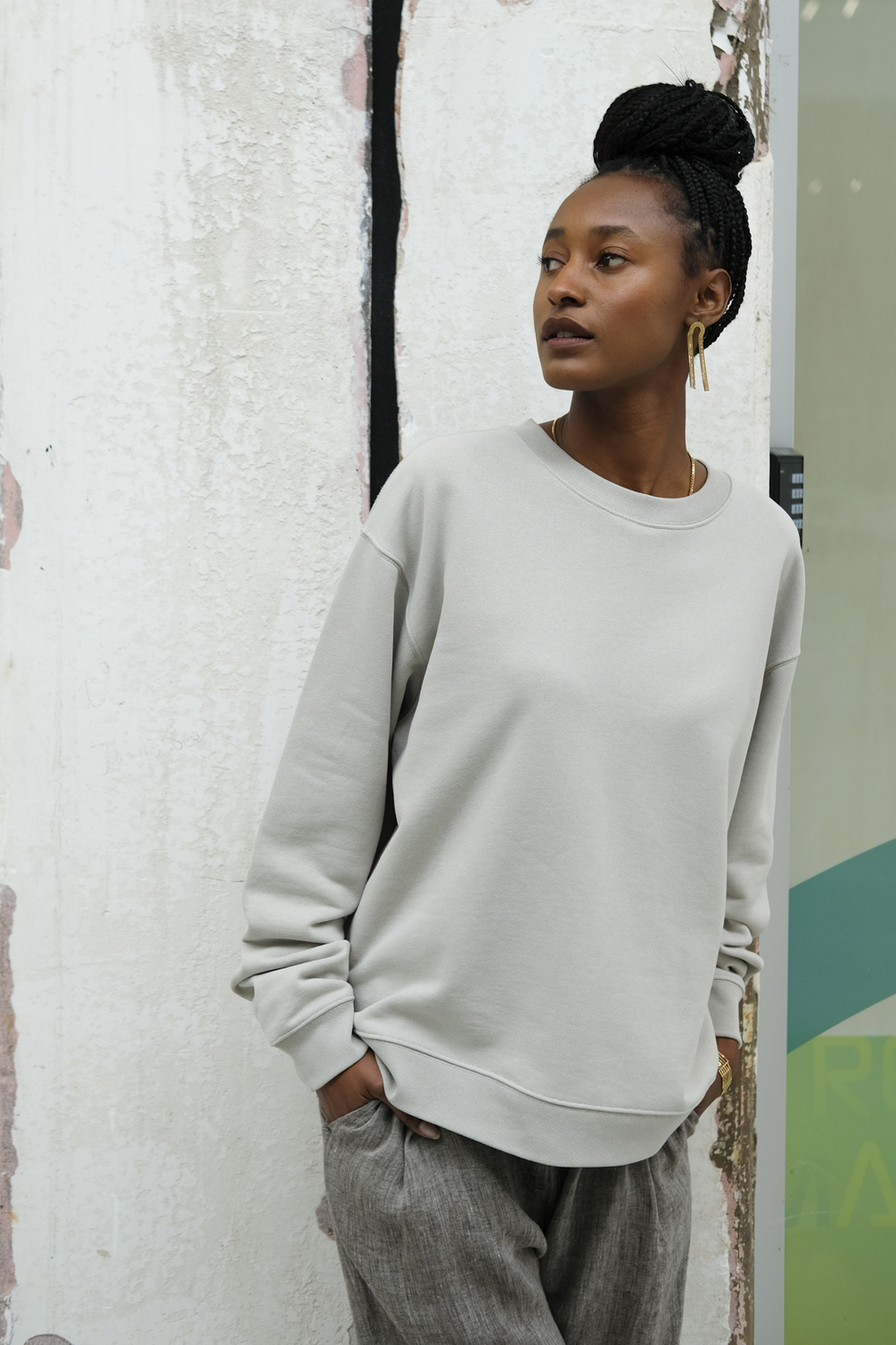 aiayu circular sweatshirt grey