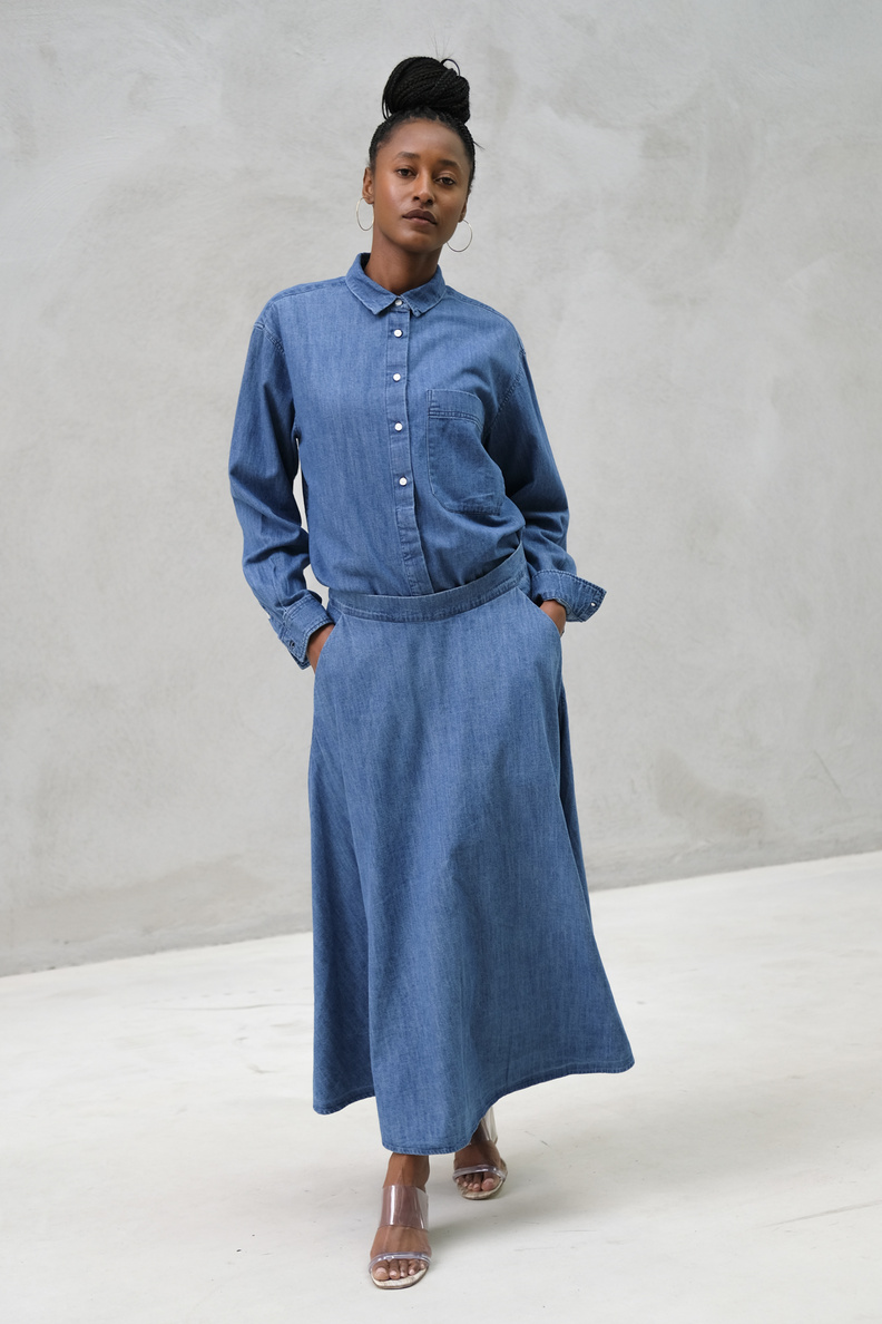 aiayu bea skirt denim iceberg