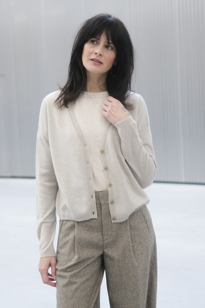 lisa yang abby cardigan sand