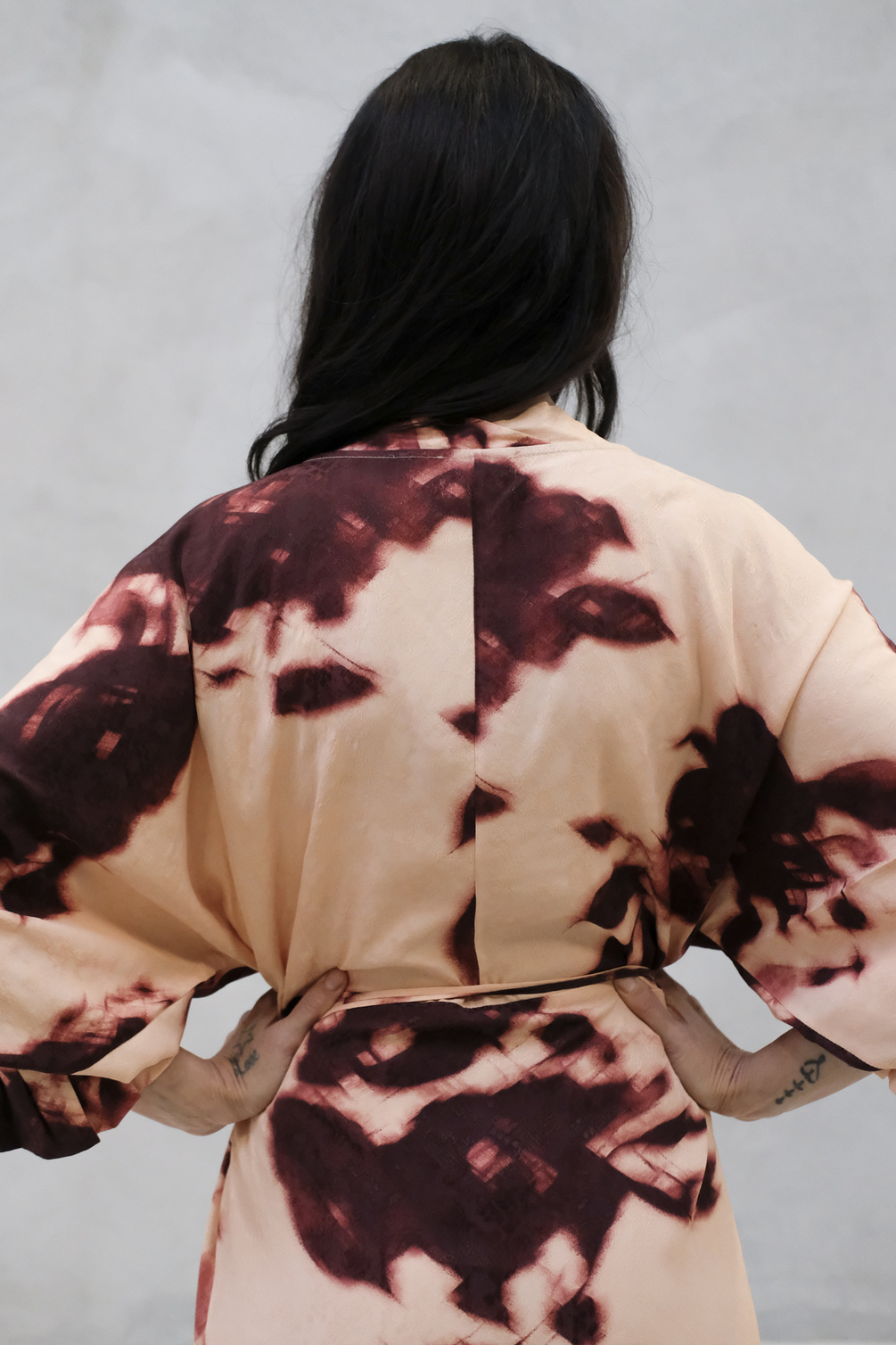 eikō ai gaia kimono dress peach