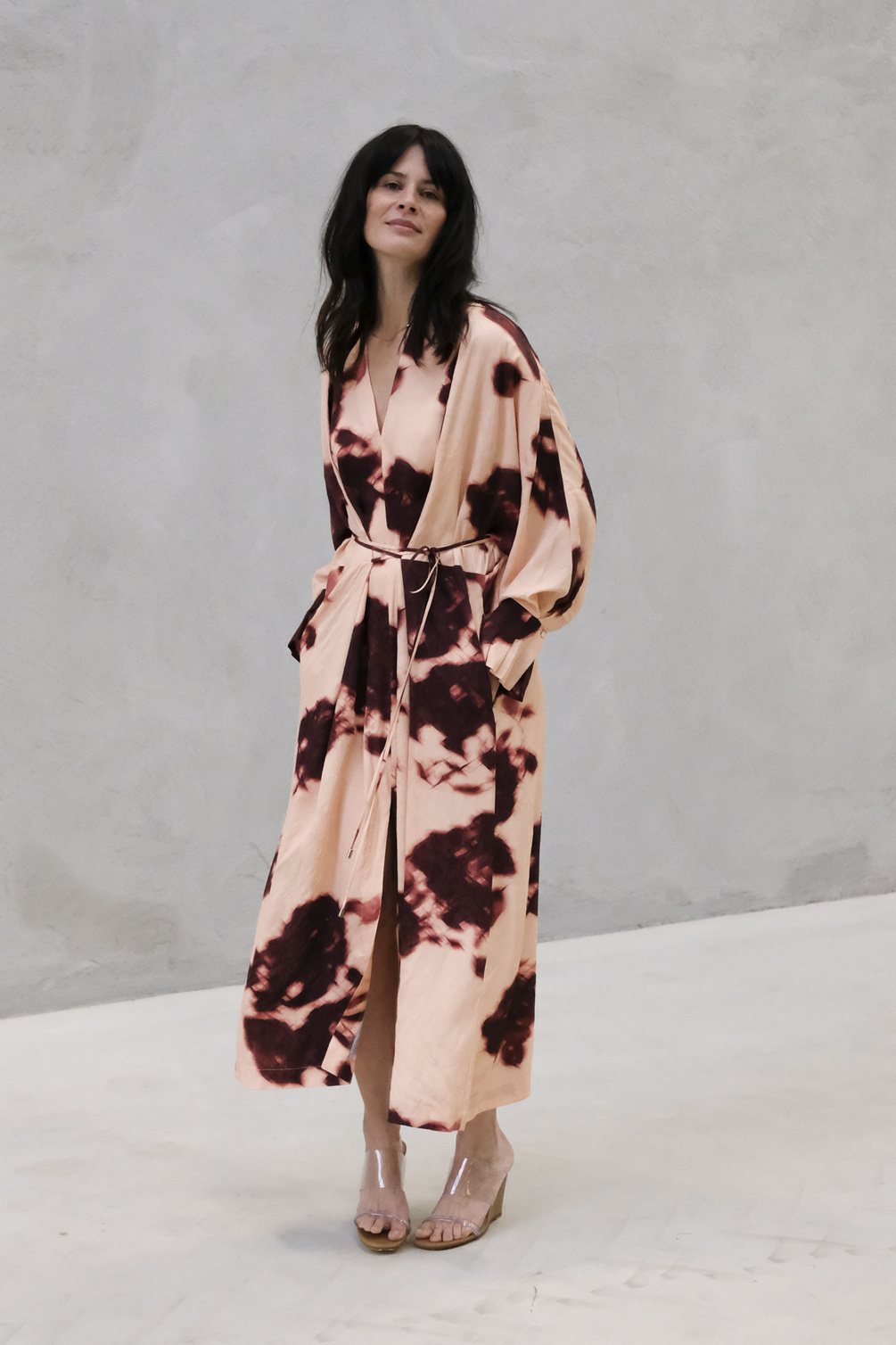 eikō ai gaia kimono dress peach