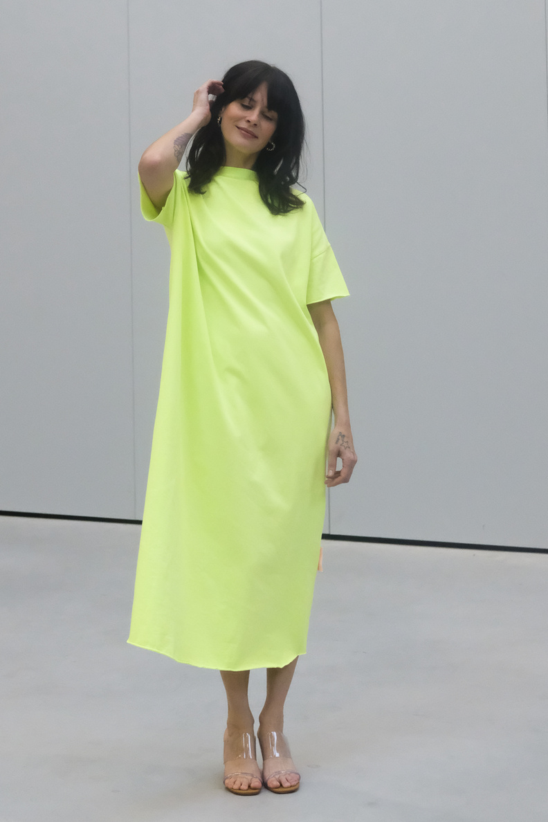 sea me happy gigi dress neon lime