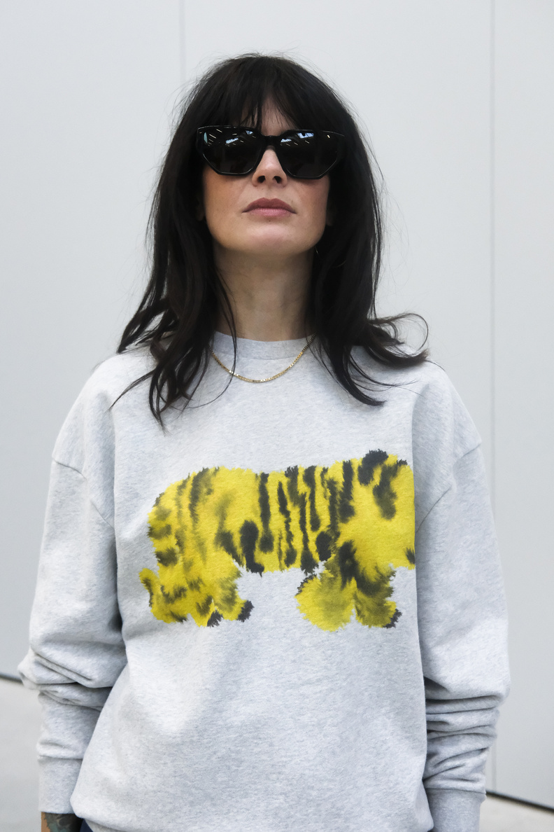 wild animals tiger sweater heather