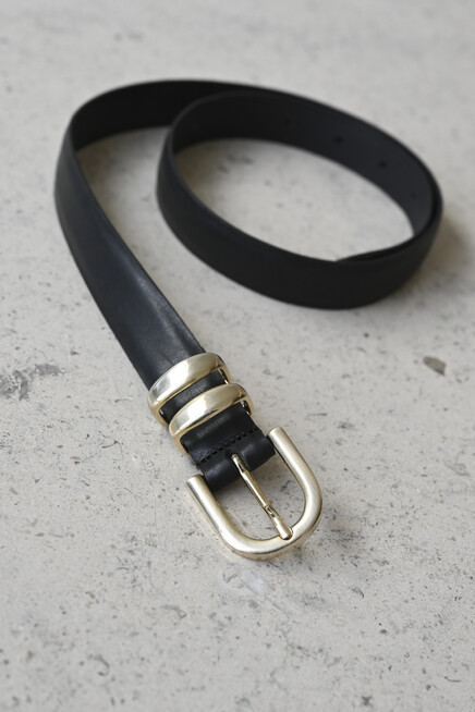 âme leon leather belt black 