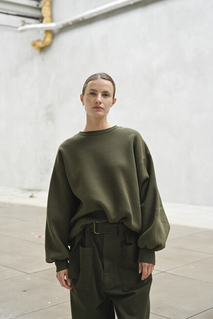 âme ulla oversized sweatshirt khaki