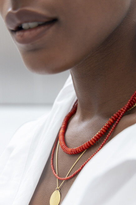 something familiar disc coral necklace