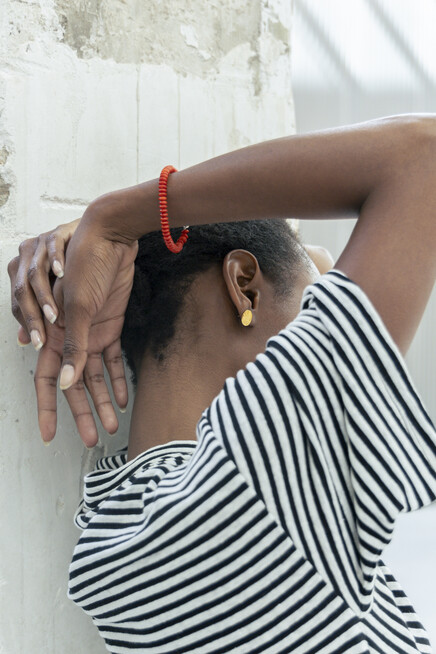 something familiar disc coral bracelet