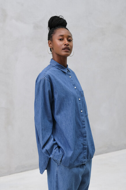 aiayu lynette shirt denim iceberg